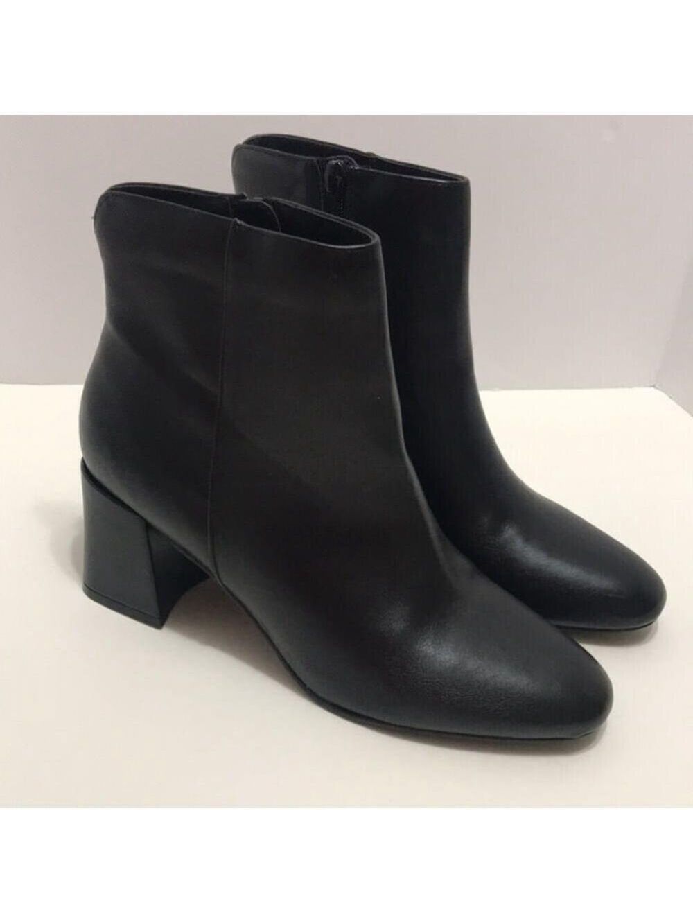 Chinese Laundry Round Toe Black Leather Ankle Boot Davinna Size 8.5M